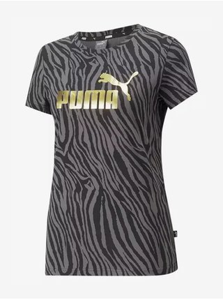Černé dámské vzorované tričko Puma