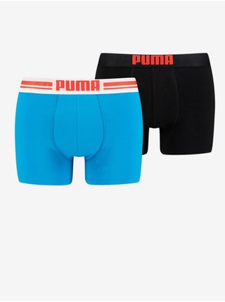 Sada dvou pánských boxerek v černé a modré barvě Puma