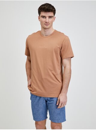 Hnědé pánské tričko Calvin Klein Jeans 