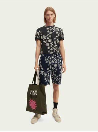 Černé pánské vzorované tričko Scotch & Soda