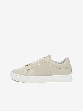 Béžové dámské kožené slip on tenisky Calvin Klein Jeans