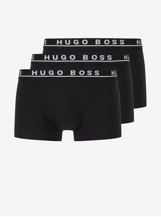 Sada tří pánských boxerek v černé barvě BOSS