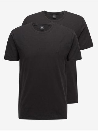 Sada tří pánských basic triček v černé barvě BOSS