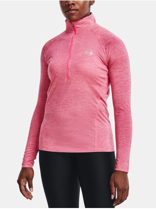 Tričko Under Armour Tech 1/2 Zip - Twist - růžová