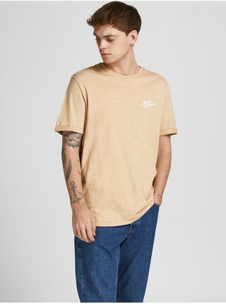 Béžové žíhané tričko Jack & Jones Tropic