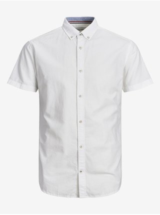 Bílá košile s krátkým rukávem Jack & Jones Summer
