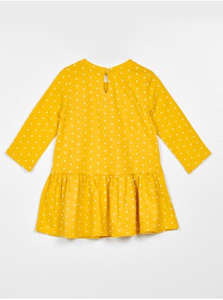 Žluté holčičí šaty šaty logo a puntíky GAP