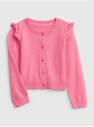 Růžový holčičí svetr s volánkem GAP