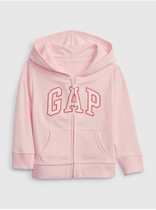 Růžová holčičí mikina french terry logo GAP