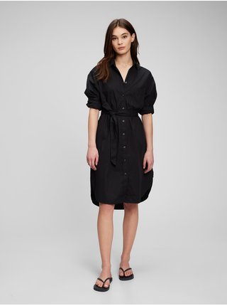 Černé dámské šaty košilové šaty s kapsami GAP