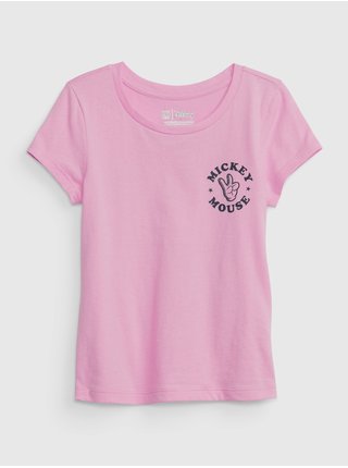 Růžové holčičí tričko ogranic GAP Disney Mickey