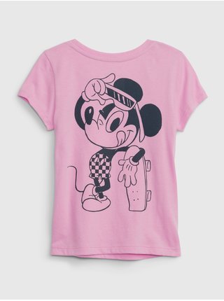 Růžové holčičí tričko ogranic GAP Disney Mickey