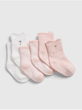 Růžové dětské ponožky GAP, 3 páry