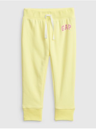 Žluté holčičí tepláky GAP logo joggers