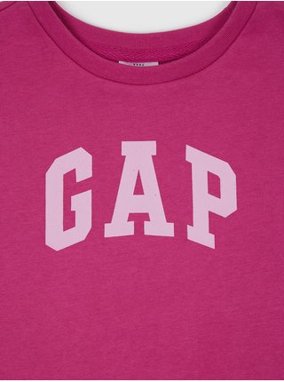 Růžové holčičí mikinové šaty s logem GAP