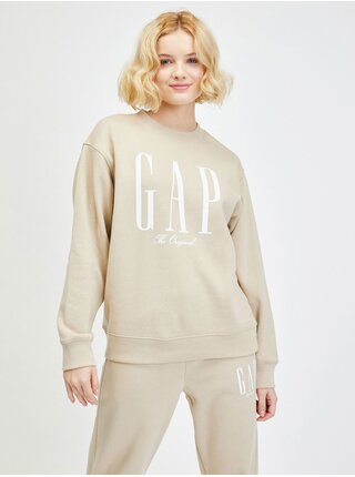 Béžová dámská mikina boyfriend logo GAP