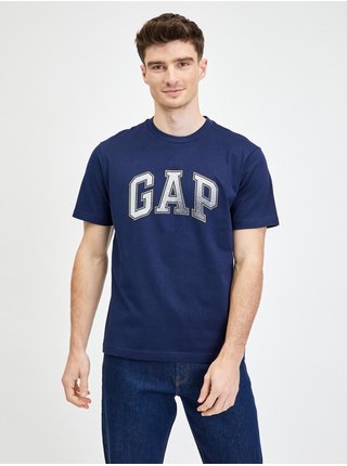 Tmavě modré pánské tričko ombre logo GAP