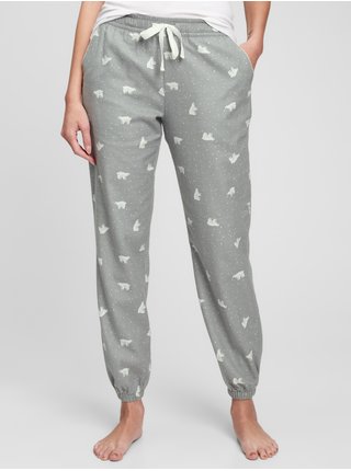 Šedé dámské pyžamové flanelové kalhoty  GAP