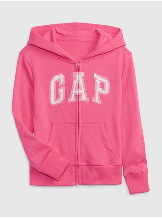 Růžová holčičí mikina logo french terry GAP