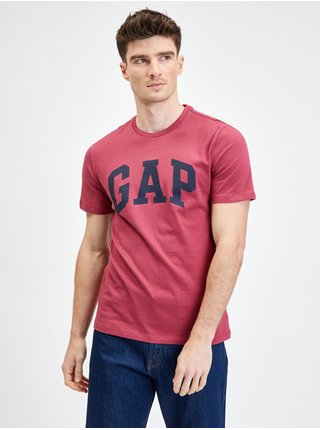 Červené pánské tričko basic logo GAP