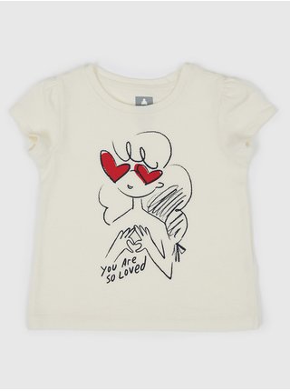 Smetanové holčičí tričko s potiskem GAP