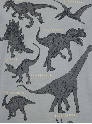 Šedé klučičí tričko organic s dinosaury GAP