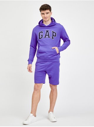Fialové pánske teplákové šortky logo GAP
