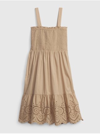 Béžové holčičí šaty šaty s madeirou GAP