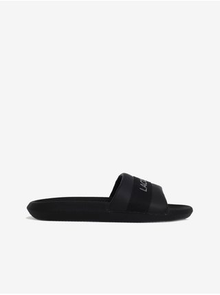 Černé pánské pantofle Lacoste Croco