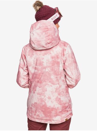 Bílo-růžová dámská vzorovaná zimní bunda Roxy Presence