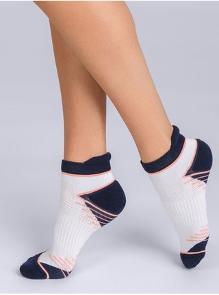 Sada dvou dámských sportovních ponožek v modro-bílé barvě Dim SPORT IN-SHOE MEDIUM IMPACT 2x 