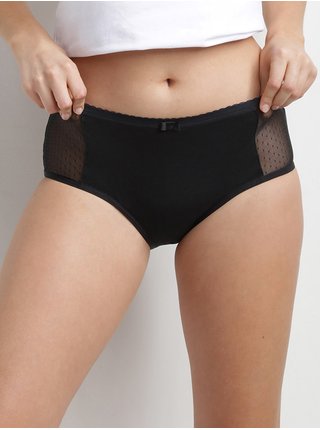 Černé menstruační kalhotky s krajkovým detailem Dim MENSTRUAL LACE BOXER 