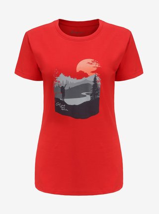 Červené dámské bavlněné tričko ALPINE PRO ZAGARA