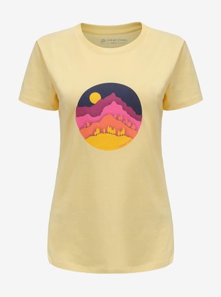 Žluté dámské bavlněné tričko ALPINE PRO ZAGARA 