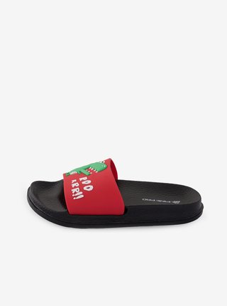 Červeno-černé dětské pantofle ALPINE PRO OBERO