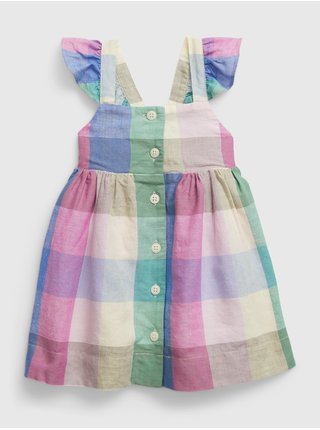 Farebné dievčenské kockované šaty GAP