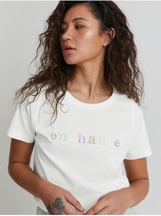 Krémové dámské tričko s nápisem ICHI