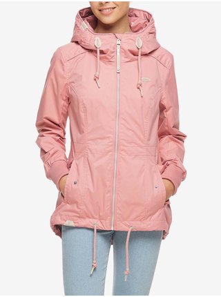 Růžová dámská voděodolná bunda s kapucí Ragwear Danka