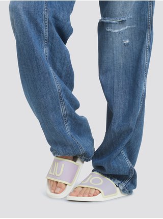 Krémovo-fialové dámské pantofle Liu Jo