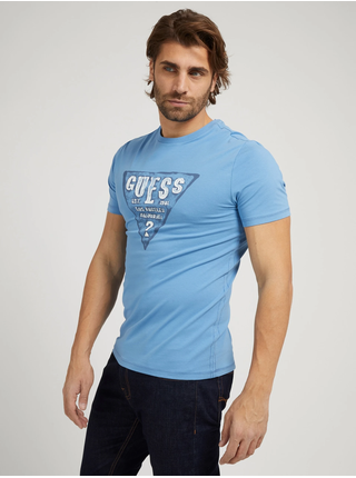 Modré pánské tričko Guess Rusty