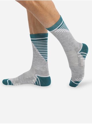 Sada dvou pánských sportovních ponožek v zeleno-šedé barvě Dim SPORT CREW SOCKS MEDIUM IMPACT 2x 
