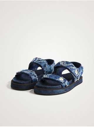 Modré dámské denimové sandály Desigual Sandal Flat