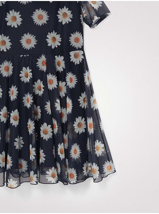 Tmavomodré dievčenské kvetované šaty Desigual Ariadna