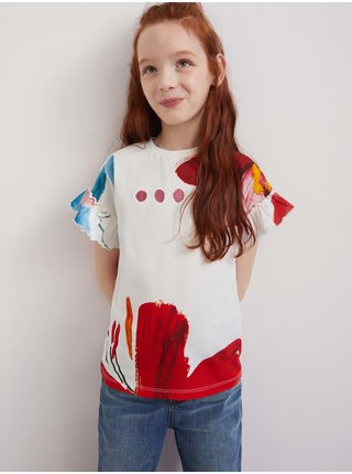 Bílé holčičí vzorované tričko Desigual Bella 