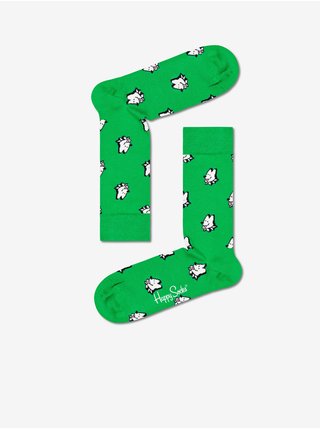 Zelené vzorované ponožky Happy Socks Dog