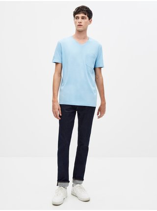 Světle modré pánské basic tričko Celio