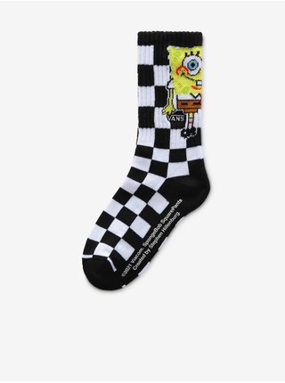 Bílo-černé unisex kostkované ponožky s motivem Vans Spongebob