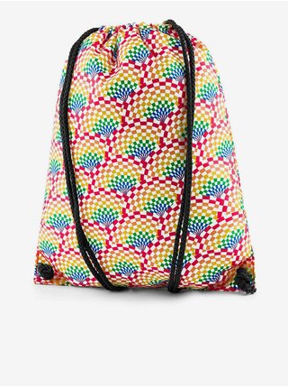 Žluto-růžový dámský vzorovaný vak na záda Vans Pride Benched Bag Rainbow 