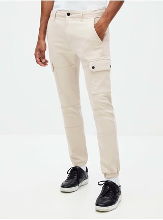 Béžové pánské kalhoty a kapsami Celio Solyte 