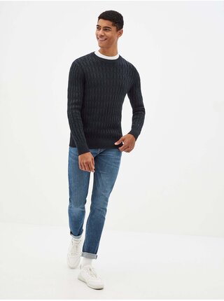 Tmavě modrý pánský vzorovaný svetr Celio Secable